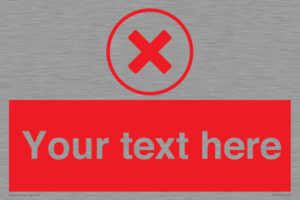 Custom red background, red cross in circle sign